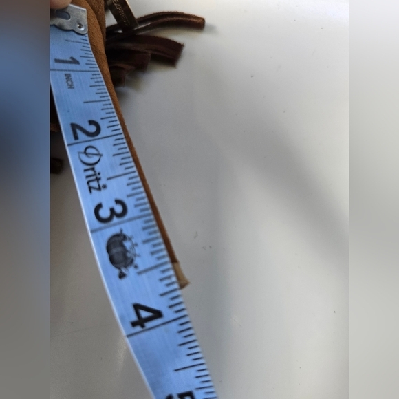 Express Boho Suede Fringe Peep Toe Brown Boots 7 - Picture 9 of 9